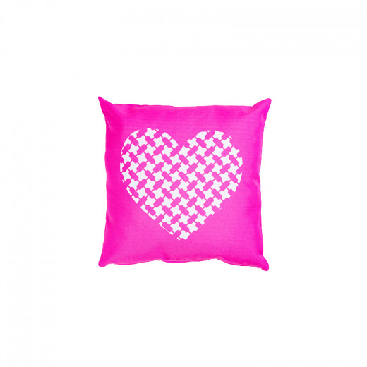 Cushion Designed With Pink Pattern With Heart