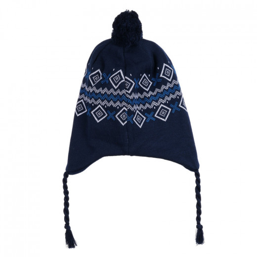 Knitted Cotton Hat, Dark Blue Color