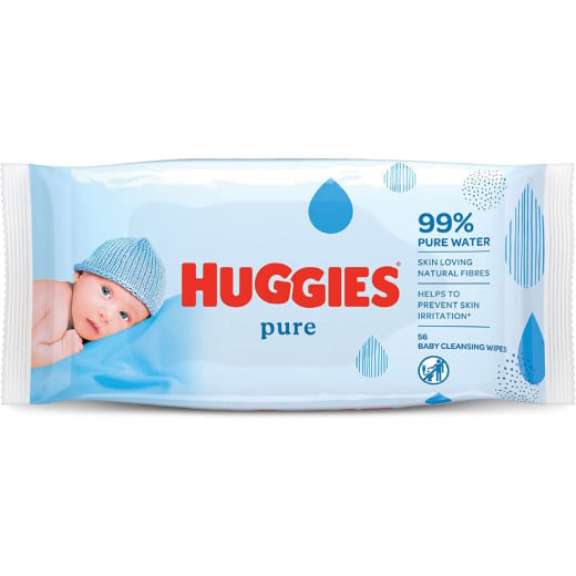 Huggies Pure Wet Wipes, 56 Wipes