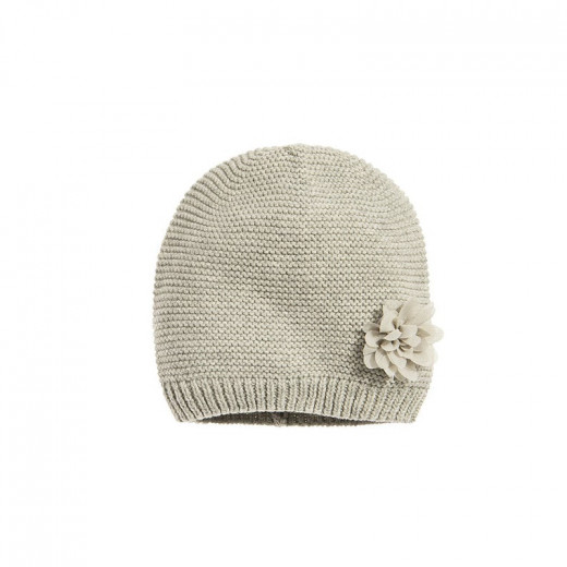 Cool Club Hollow Hat With Beautiful Knit Flower