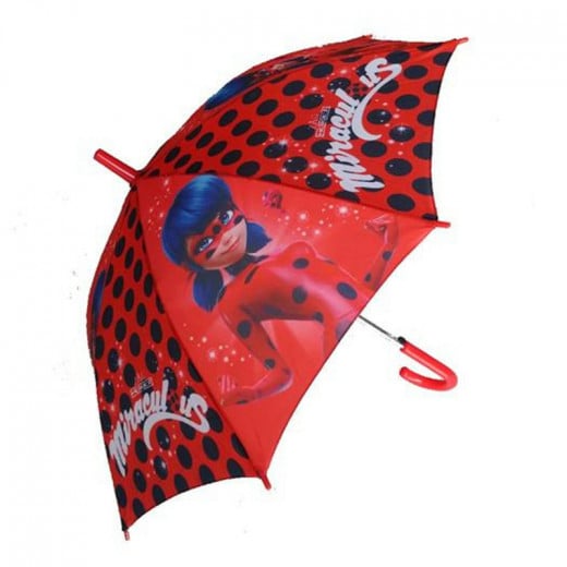 Kids Umbrella With Whistle, Assorted Designs, Red Color