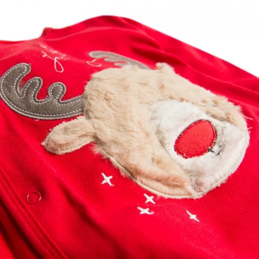 Cool Club Cotton Baby Bodysuit, Red Color, Deer Design