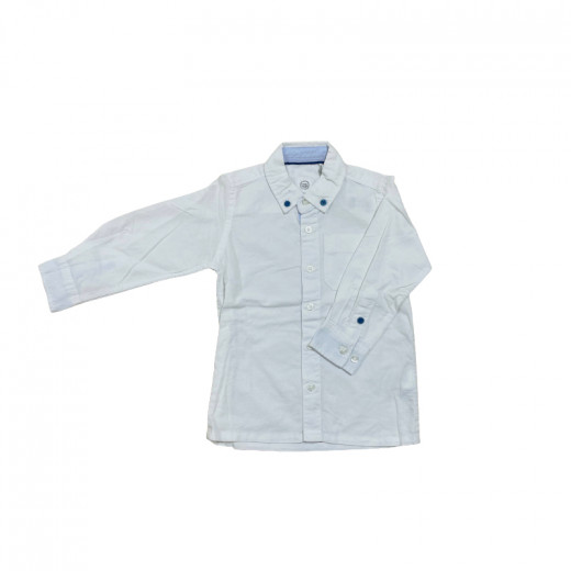 Cool Club Long Sleeve Shirt with Button Closure. White Color