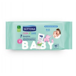 Septona Baby Wipes Sensitive , 60 Pieces