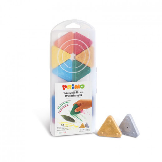 ألوان مثلثات شمعية, 50 مم, 12 قطعة من بريمو