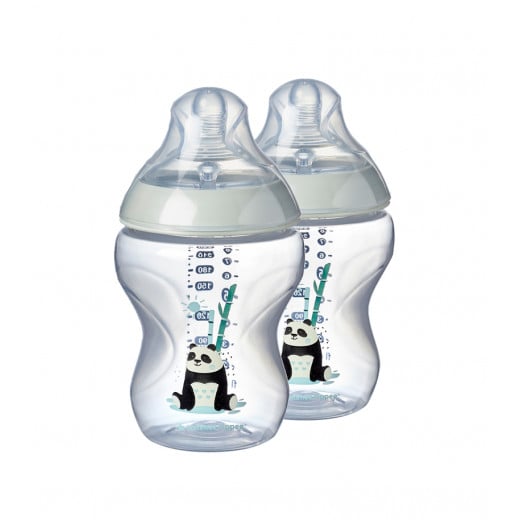 Tommee Tippee Closer to Nature Pip The Panda Design Bottle, 260 ml, 2 Pieces