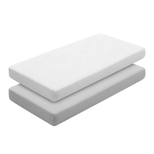 Cambrass Fitted Sheet Vichy , Grey Color, 60*120Cm, 2 Pieces