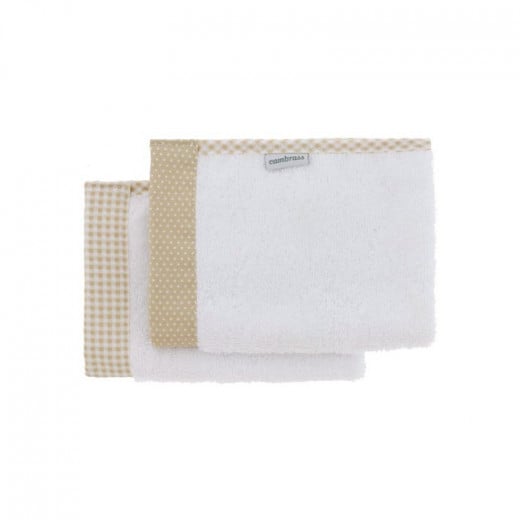 Cambrass Vichy towel Set, Beige Color, 25*35 Cm, 2 Pieces