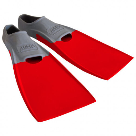 Zoggs Swimming Long Blade Rubber Fins, Red Color