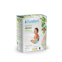 Pure Born Organic Nappies Double Pack, Daisy's Design, Size 4, 7-12 Kg, 48 Pieces