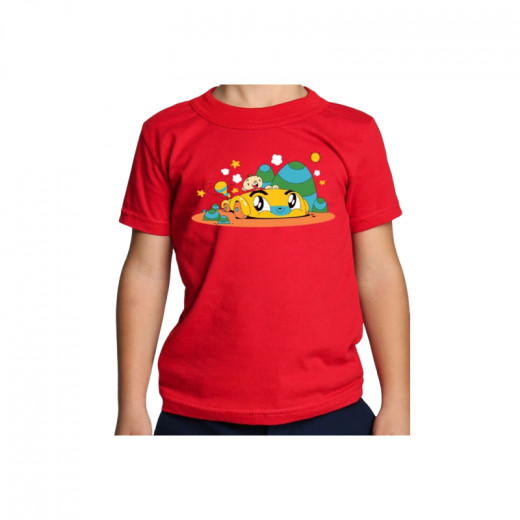 Adam Wa Mishmish  Children T-Shirt, Red Color