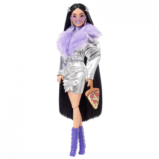 Barbie Extra Doll Purple Fur & Boots Nukke