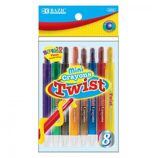 Bazic Mini Propelling Crayons, 8 Pieces