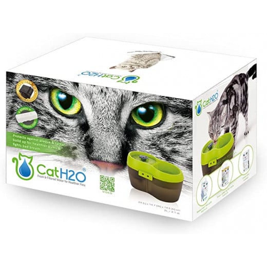Cat H2O Water Fountain, Green, 2 Liters