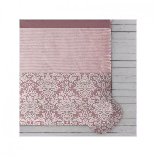 Manterol Doko Velvet Winter Comforter Set, Pink Color, King Size,  6 Pieces