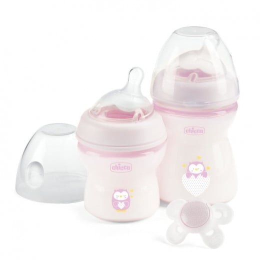Chicco Natural Feeling Gift Set, Pink Color, 250 Ml