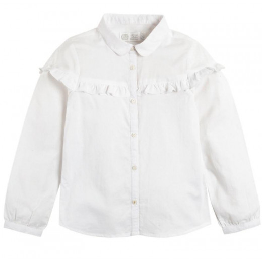 Cool Club Long Sleeve Baby Shirt, White Color