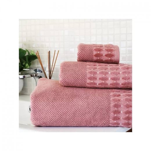 Nova Home 100% Cotton Jacquard Towel, Pink Color, Size 30*50