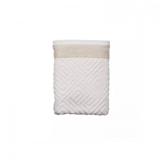 Nova Home Gold Versace 100% Cotton Jacquard Towel, White Color, Size 90*50