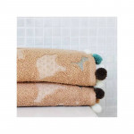 Nova Home Pompom 100% Cotton Towel, Beige Color, Size 90*50