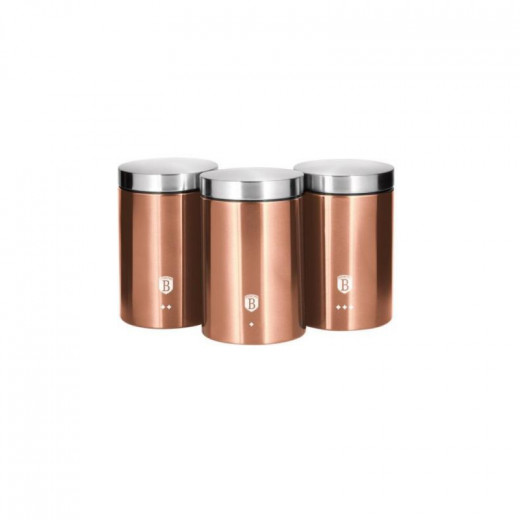 Berlinger Haus Canister Set, Rose Gold, 3 Pieces
