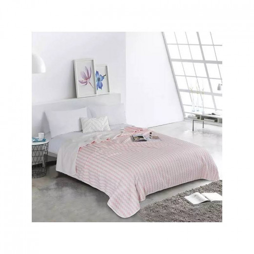 Nova Home "Crook" Cotton Blanket, Pink Color, 150*200