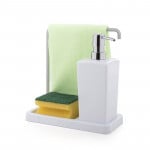 Primanova Luna Kitchen Liquid Soap Dispenser & Towel Holder, White Color