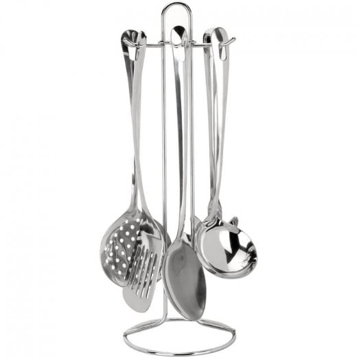 Ibili Revolving Utensil Set With Stand, 41cm, 5-Pieces