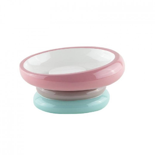 Primanova Stone Soap Dish, Pink & Grey Color