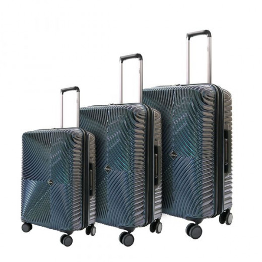 حقائب سفر صلبة 3 قطع ، باللون أزرق مخضر من ارمن