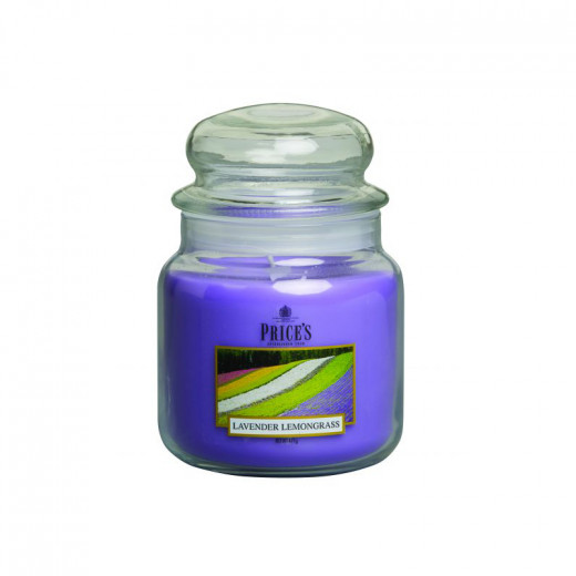 Price's Medium Scented Candle Jar With Lid, Lavender & Lemongrass