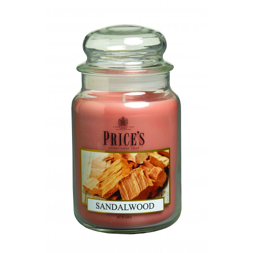 Price's Large Scented Candle Jar with Lid, Sandalwood