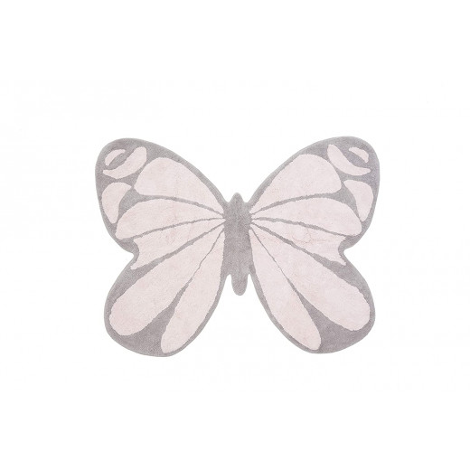 Aratextile Cotton Children's Rug, Butterfly Design, 120 x 160 Cm, Pink Color