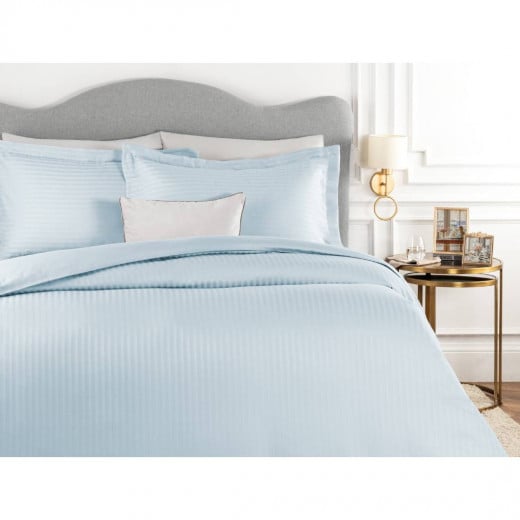 Madame Coco Elicia Double Size, Striped Bed Linen Set, Blue Color