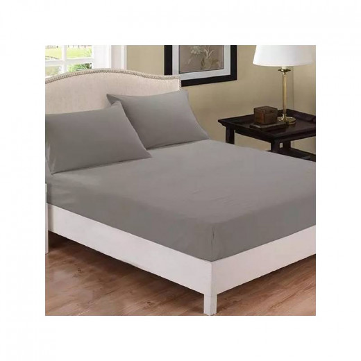 طقم شرشف سرير - قطن 100%, باللون الرمادي, حجم مفرد من فيلدكريست