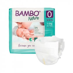 Bambo Nature Baby Diapers, Classic Premature Size 0 (1-3Kg), 24 Count