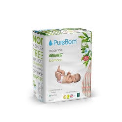 Pure Born Organic Nappies Double Pack, Tropic Design, Size Newborn, 0-4.5 Kg, 68 Pieces