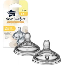 Tommee Tippee Closer To Nature Teats Medium Flow 2 Pack