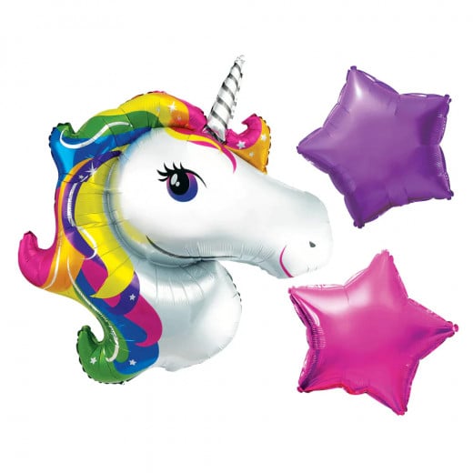 Rainbow Moments Foil Balloon Set, Unicorn Design