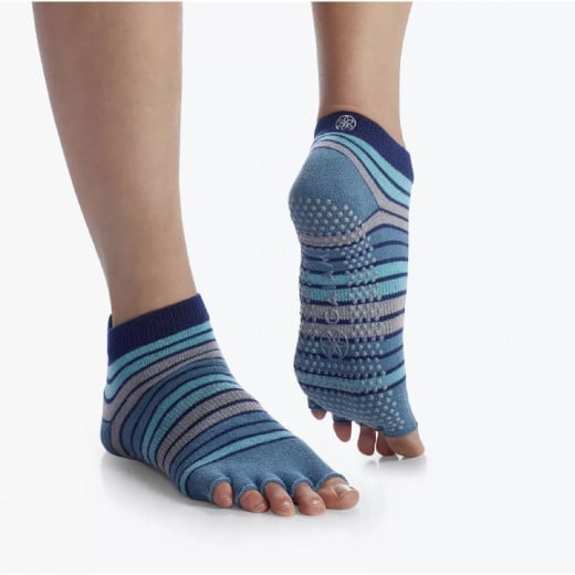 Gaiam Striped Toeless Yoga Socks Skyline