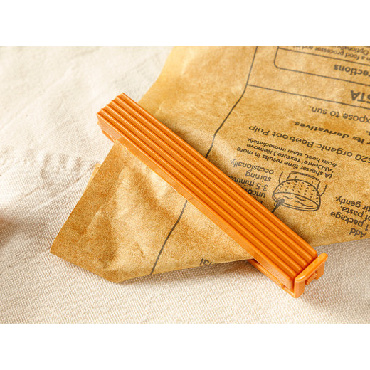 English Home Trendy Plastic Bag Clips, Orange, 4 Pieces