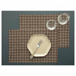 English Home Claudia Polyester Placemat, Brown, 30x45 cm, 2 Pieces