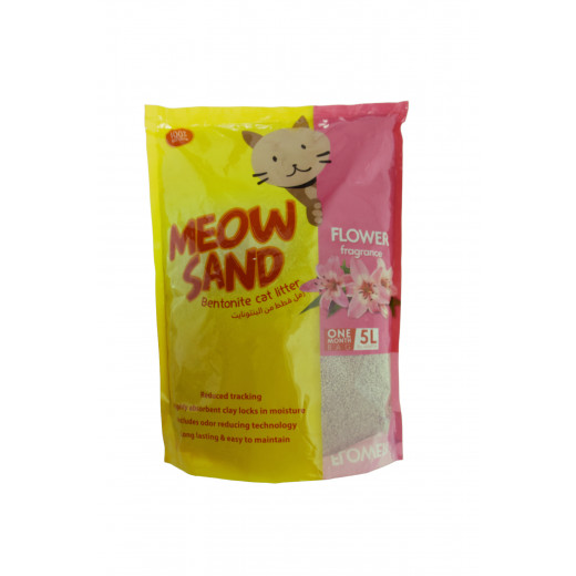 Meow Sand Bentonite Cat Litter  Flower, 5L