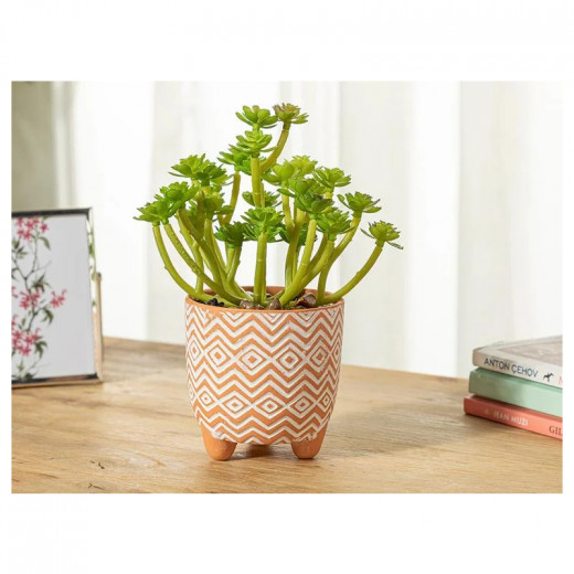 English Home Succulent Artificial Flower In Vase, Green Color, Size 8*19 Cm