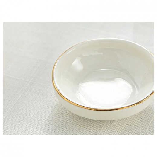 English Home Torino Porcelain Appetizers Bowl, Gold Color, 12 Cm