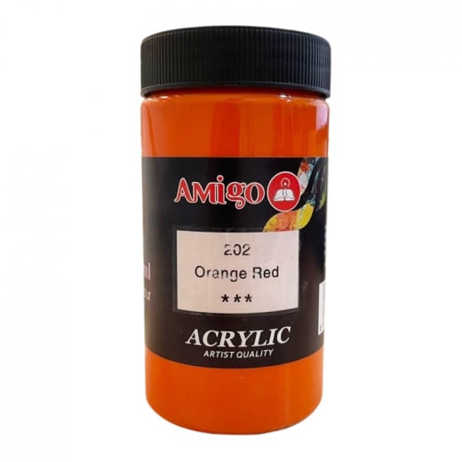 Amigo Acrylic Color, 202 Orange Red, 300 Ml