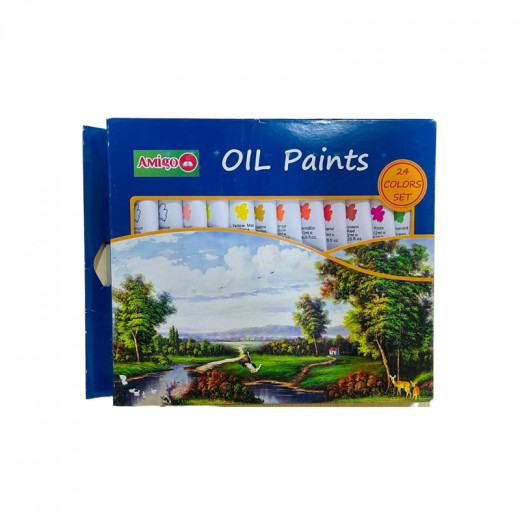 Amigo Oil Paints Set, 24 Pieces