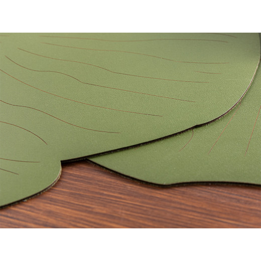 مفرش طاولة من الجلد الصناعي, 40 سم, اخضر, قطعتان من انجلش هوم