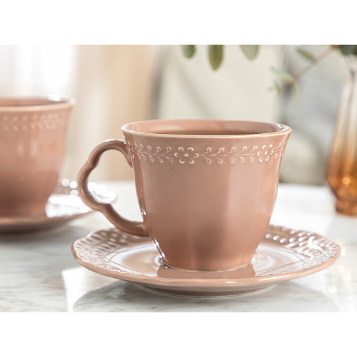 English Home Viyana Porcelain Tea Cup, 2 Set, 180 ml