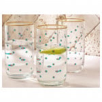 English Home Exotic Art Glass Soft Drink Glass, 365 Ml, 3 Pieces